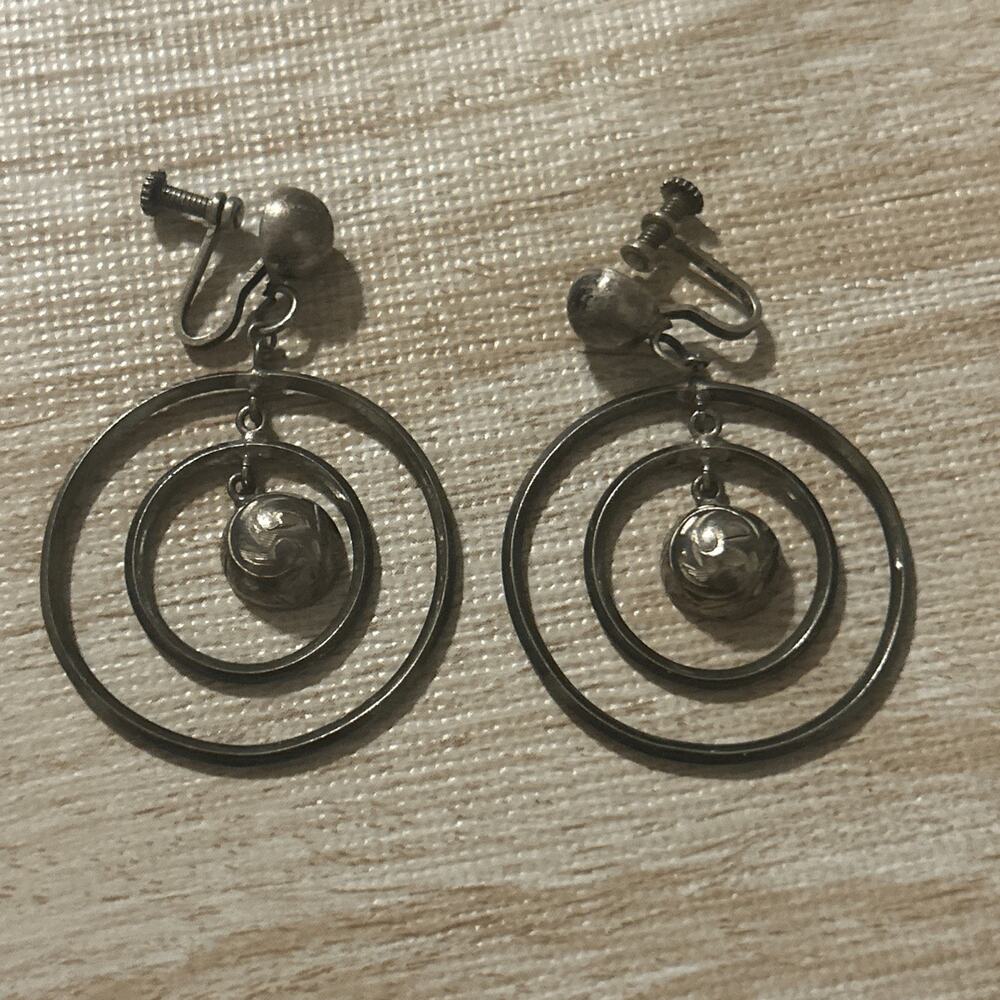 Mexico Silver Screw Back Earrings
